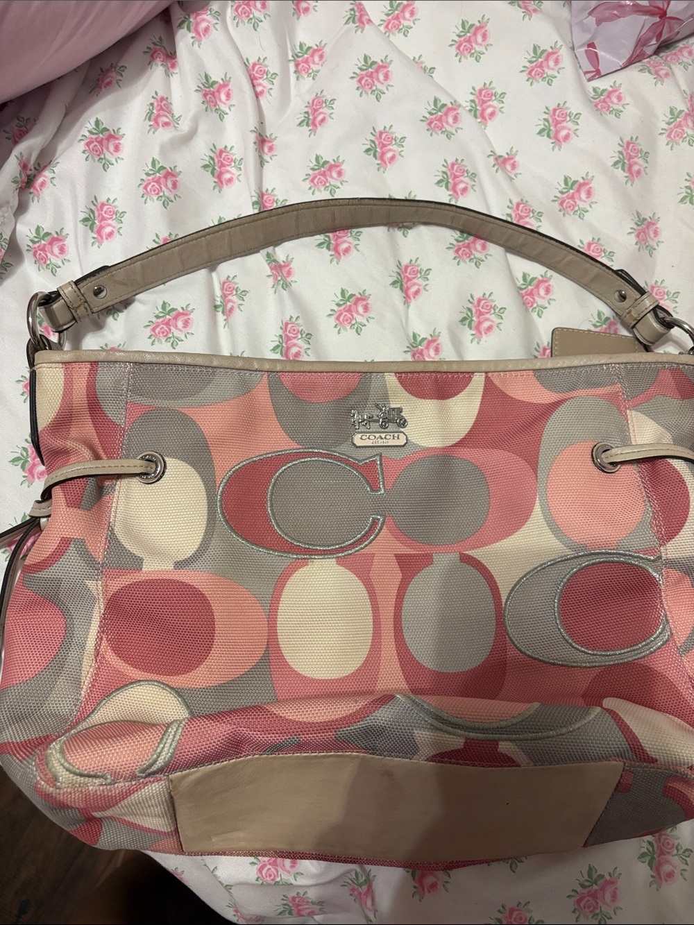Coach Pink Multi Signature Shoulder Hobo - Picture 7 of 7